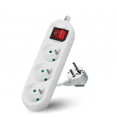 Extension cord LINEA 3-sockets 3m with a switch