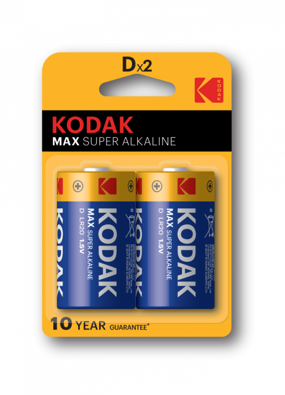 Bateria KODAK MAX R20 alkaliczna 2szt. BLISTER (cena za 2 sztuki)