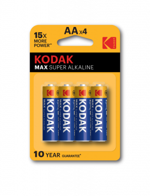 Bateria KODAK MAX R6 alkaliczna 4szt. BLISTER (cena za 4 sztuki)